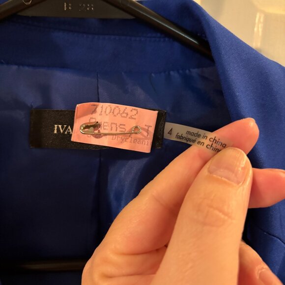 Ivanka Trump Women's Royal Blue Blazer Suit Jacket with Flared Bottom ~ Size: 4 - Picture 2 of 4